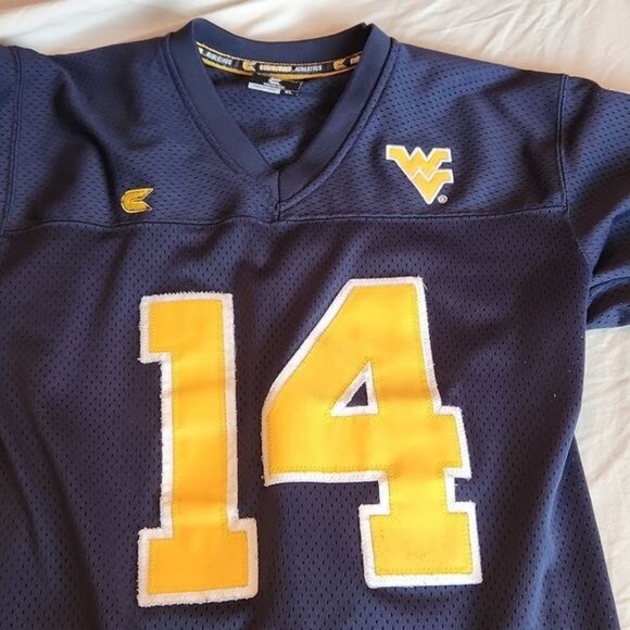 WEST VIRGINIA MOUNTAINEERS #14 YOUTH Football Sewn Jersey XL 20 Colosseum - Picture 2 of 12